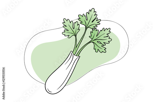 Minimalist Celery Line Art