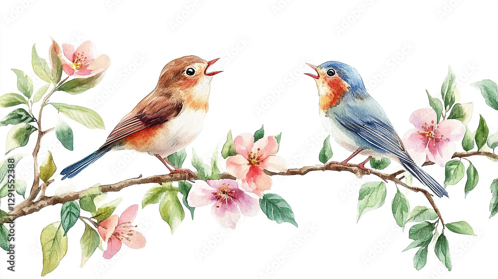 Obraz premium Two Birds on a Branch