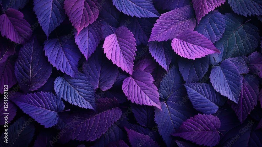 Fototapeta premium Purple leaves wallpaper with vibrant colorful foliage background for digital devices and print