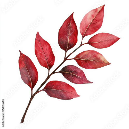 sumac branch with deep red leaves showcases vibrant autumn colors, perfect for adding touch of nature beauty to any design or decor