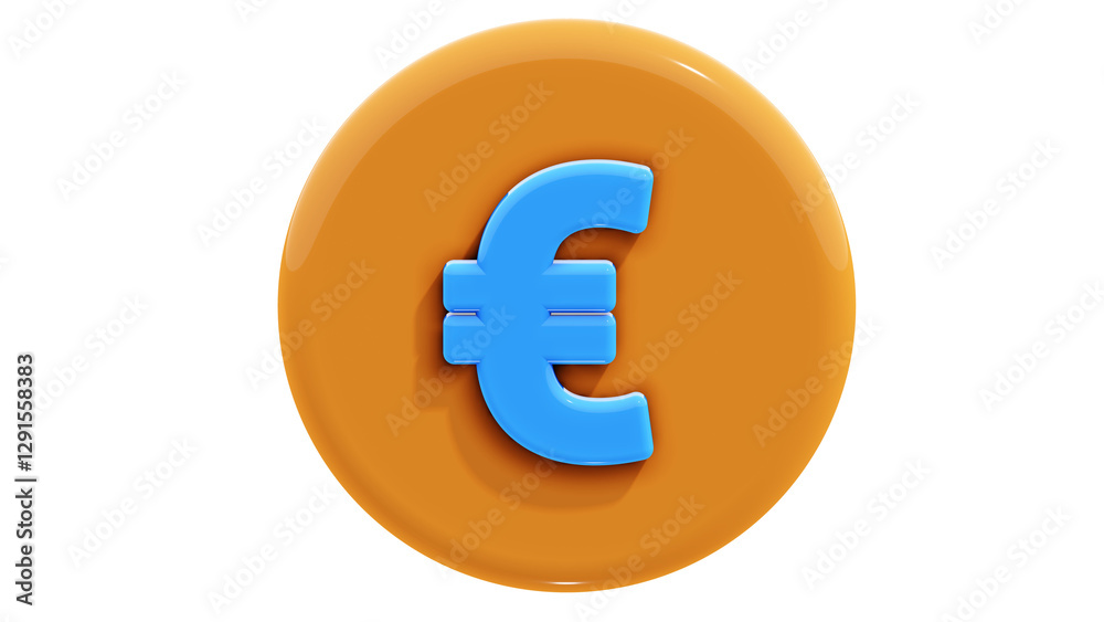 Obraz premium 3D Euro Sign Icon – EUR Currency Symbol