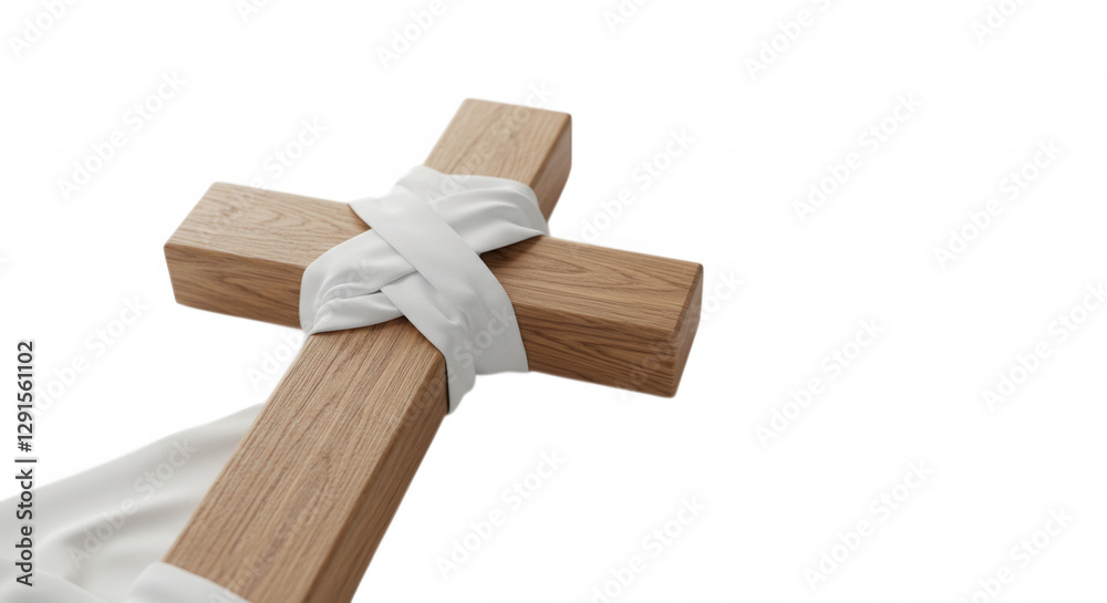 Obraz premium cross with cloth around holy week transparent background