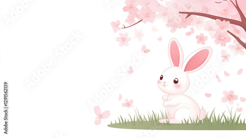 Rabbit Under Cherry Blossoms