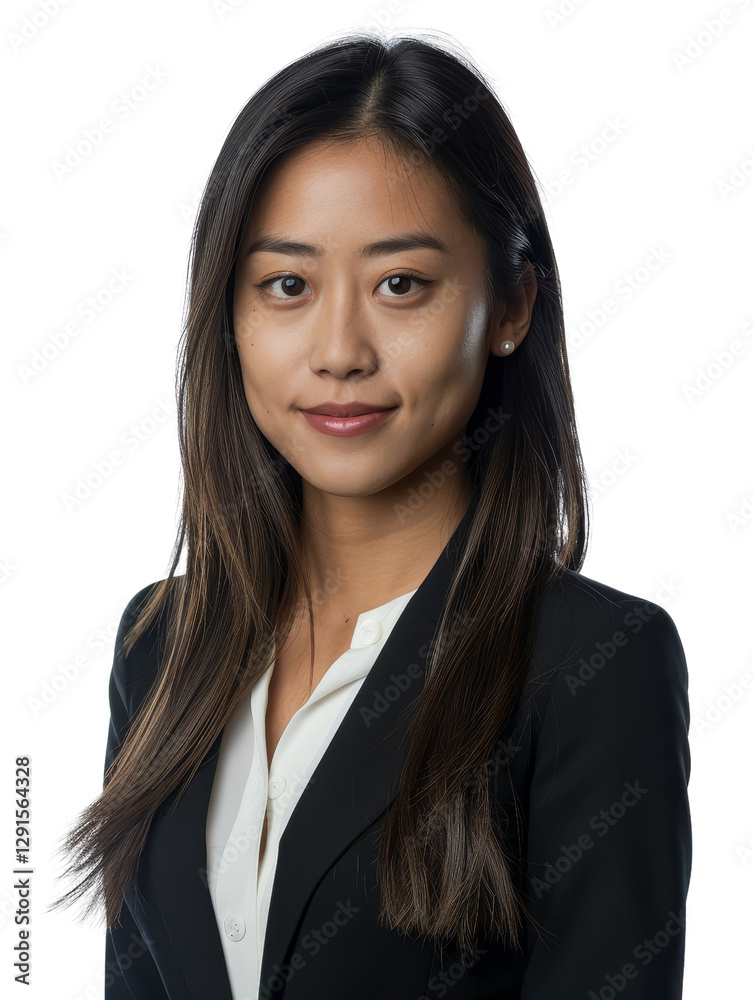 Confident Young Businesswoman in Professional Attire with Clean Background Confident Young Businesswoman in Professional Attire with Clean Background