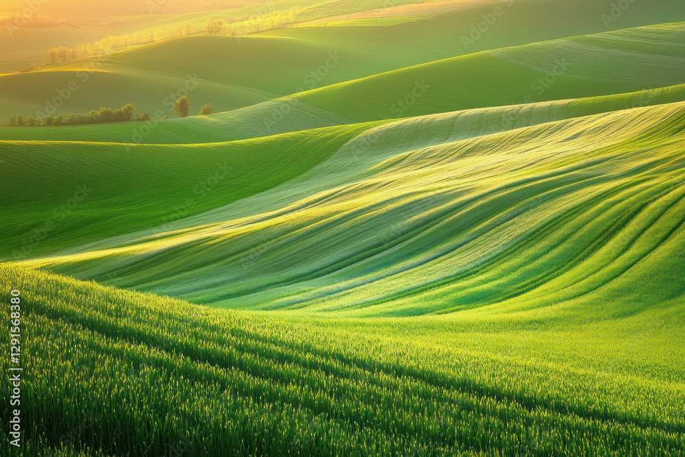 Obraz premium landscape with green field background