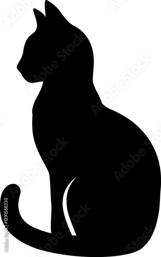 Black cat silhouette vector illustration