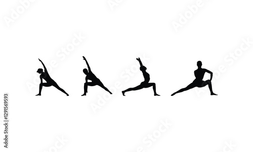 Girls Exercise Silhouette Strength