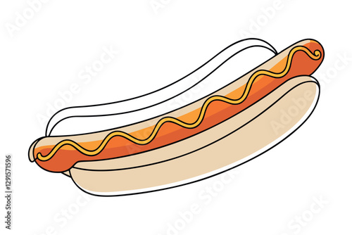 Unique Line Art of a Hot Dog