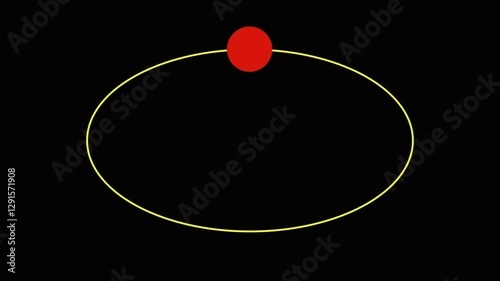 Animation of a Red Planet Orbiting in an Elliptical Path. Stunning Visual Representation of Orbital Motion, Perfect for Space, Astronomy, and Digital Art Projects. 4K Video Animation