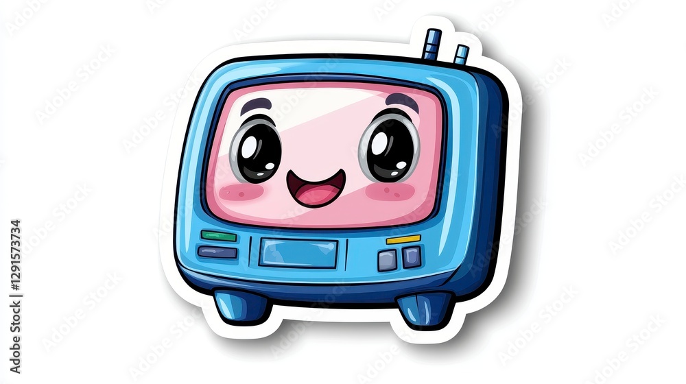 Happy Cartoon Television Character with Colorful Design and Expression Happy Cartoon Television Character with Colorful Design and Expression