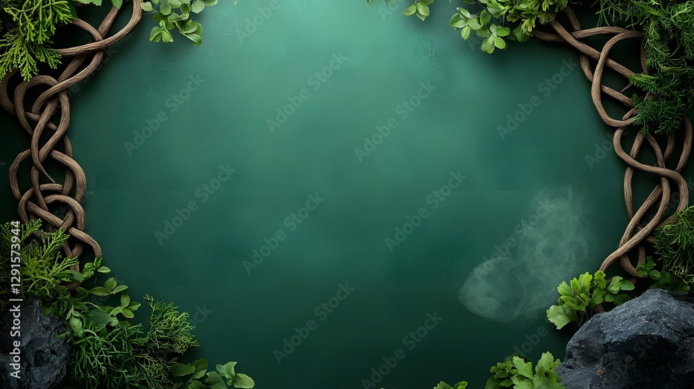 custom made wallpaper toronto digitalFlowing Celtic knotwork design on a deep forest green natural backdrop creating a sense of mystery and ancient metaphysical symbolism