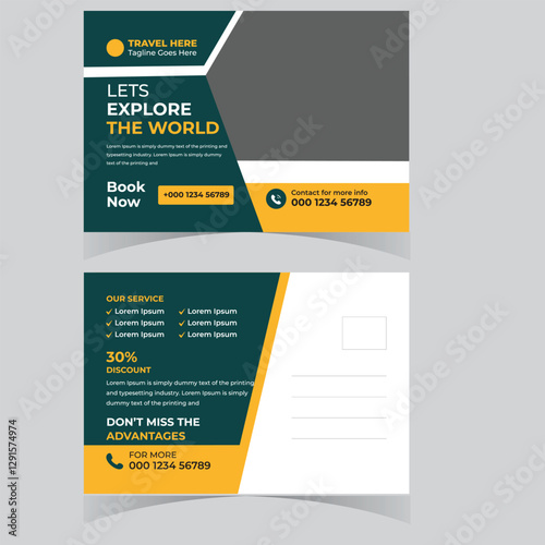 Travel holiday vacation postcard design template Vacation Postcard Design Template Company Postcard