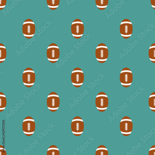 American football pattern seamless with green background. American football rugby vector icon for wrapping paper, socks, clothing, stationery, web, textile, and fabric.