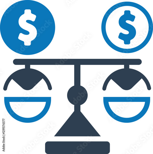 Money and time balance icon, Time Vs Money Icon