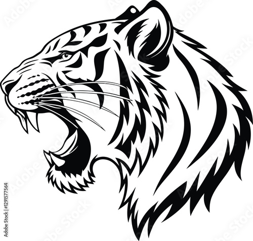 Wallpaper Mural A tiger face silhouette design illustration eps Torontodigital.ca