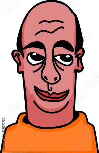 This is an Illustration of a bald man