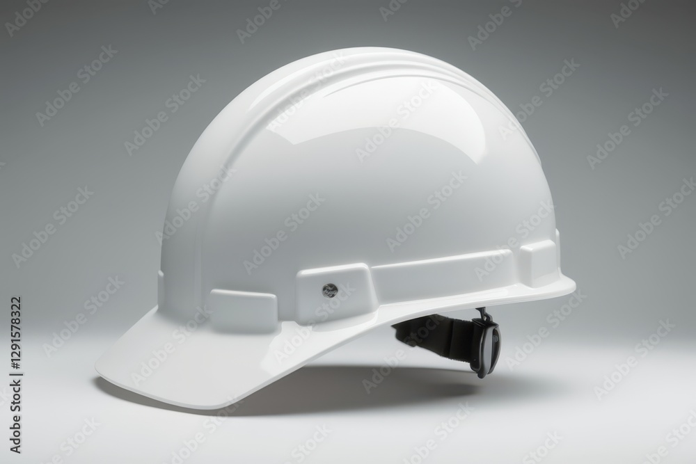Fototapeta premium a white hard hat on a gray background