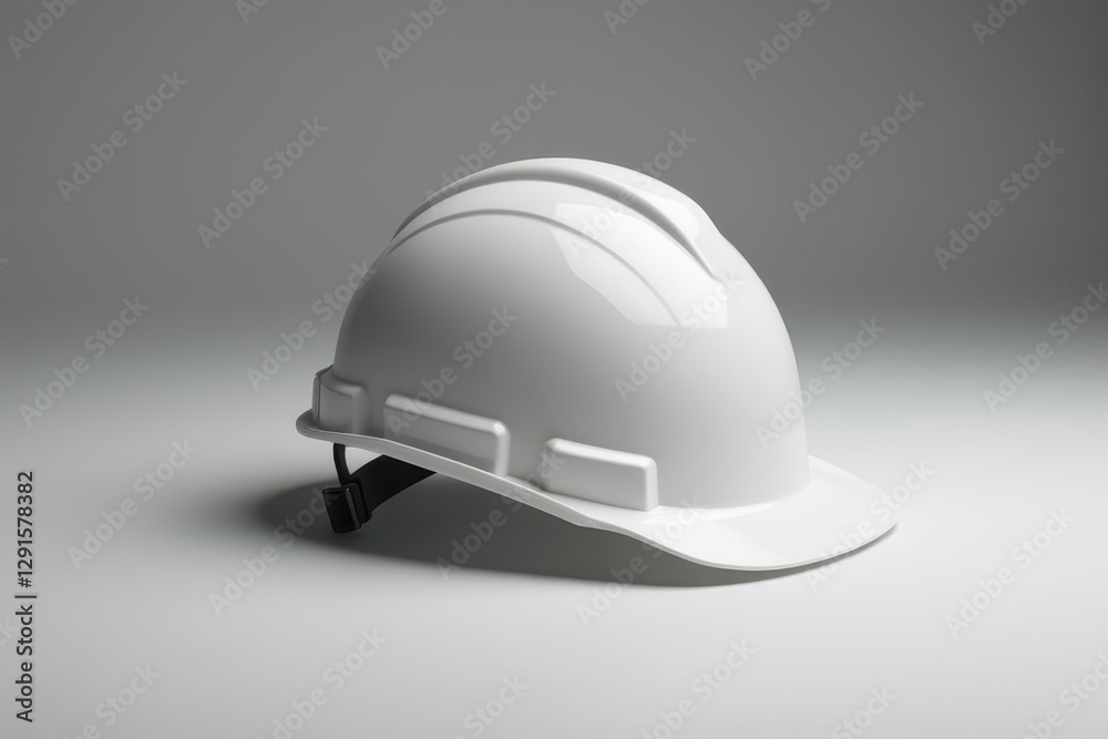 Fototapeta premium a white hard hat on a gray background