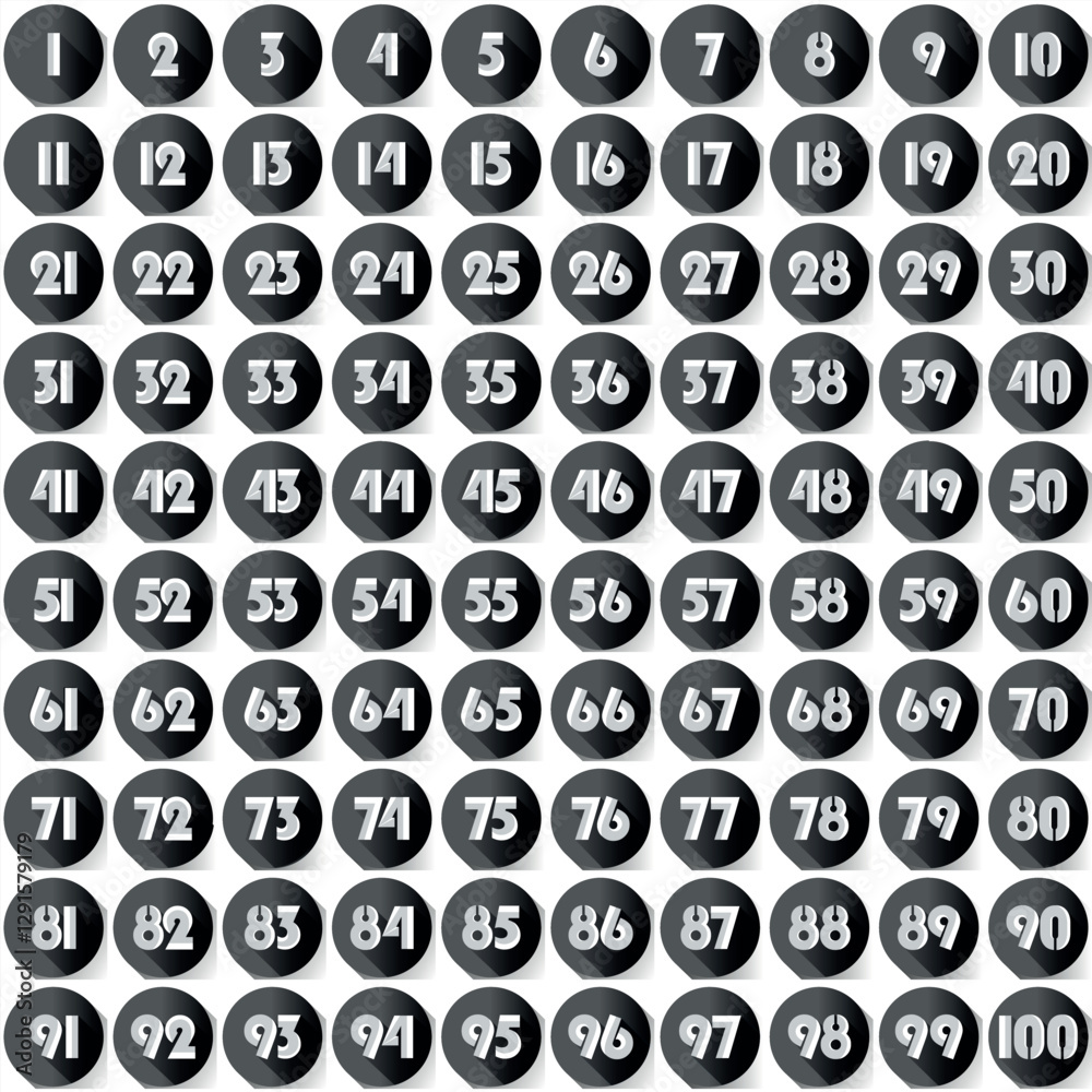 Chart numbers, shiny circle shading effect 1 to 100 educational counting circle Chart numbers, shiny circle shading effect 1 to 100 educational counting circle