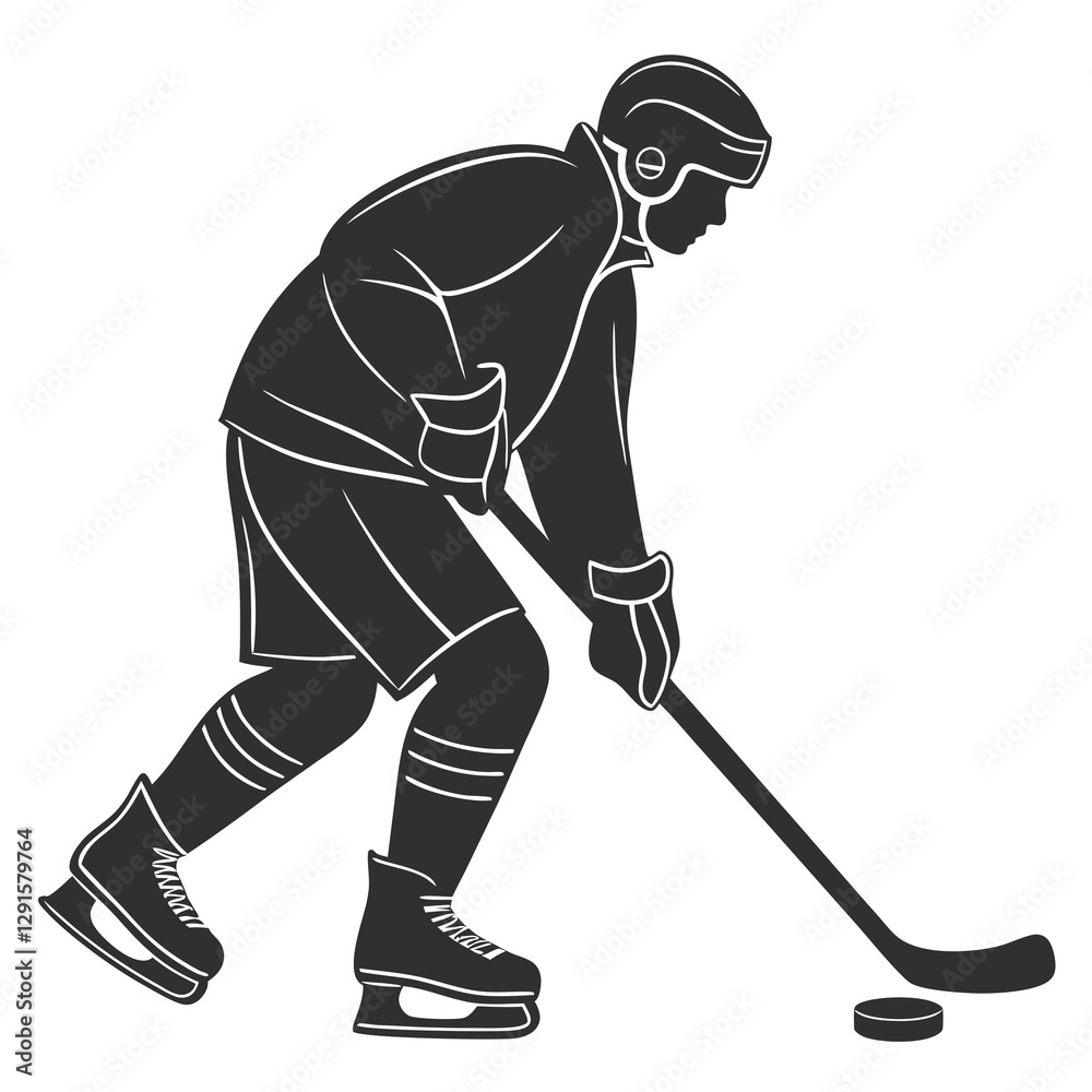Fototapeta premium Hockey silhouette vector illustration