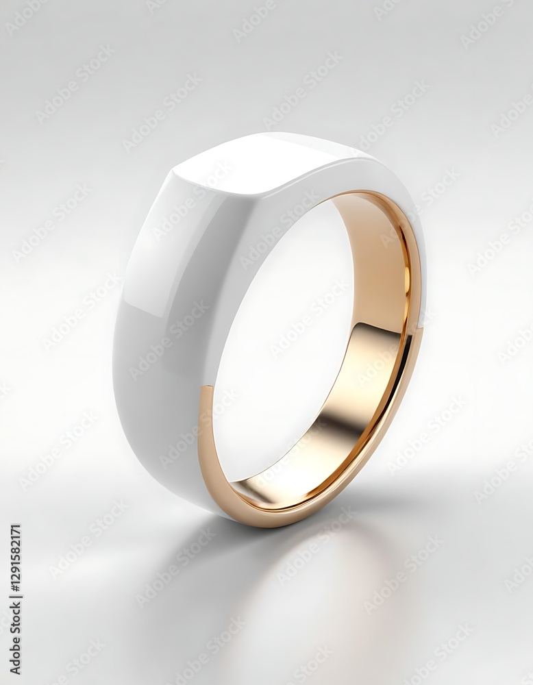Smart ring with biometric tracking on a white background. Smart ring with biometric tracking on a white background.