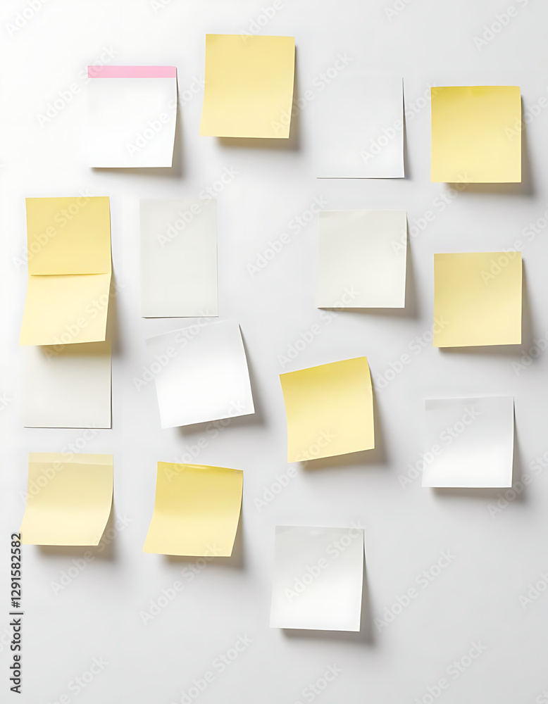 Fototapeta premium Smart sticky notes with digital syncing on a white background.