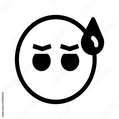Solid icon of an emoji face slightly tilted down, with a sad mouth and tired eyes, representing defeat or emotional exhaustion.