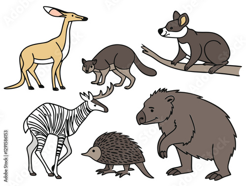 Vector illustration of Wild Wonders of Australia: A Collection of Iconic Australian Animals