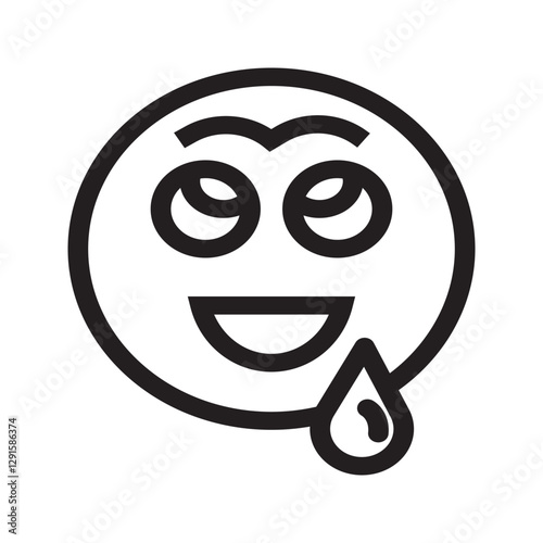 Line emoji with heart-shaped eyes and drool from the mouth, expressing deep affection, love, or flirty desire.