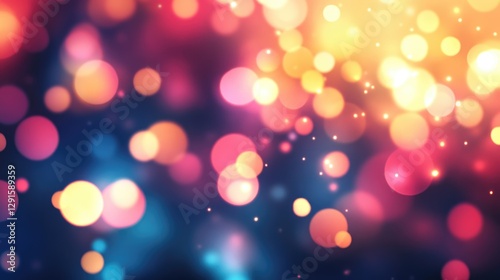 Pastel color bokeh lights background. Blurred circle shapes. Multicolored blurry lights bokeh defocused abstract background for events.