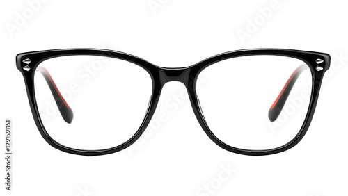 black eyeglasses on isolated background