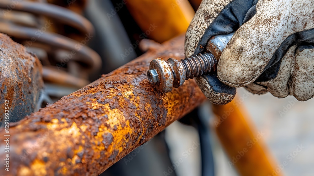 Removing Rusted Bolt from Motorcycle Frame for Mechanical Removing Rusted Bolt from Motorcycle Frame for Mechanical