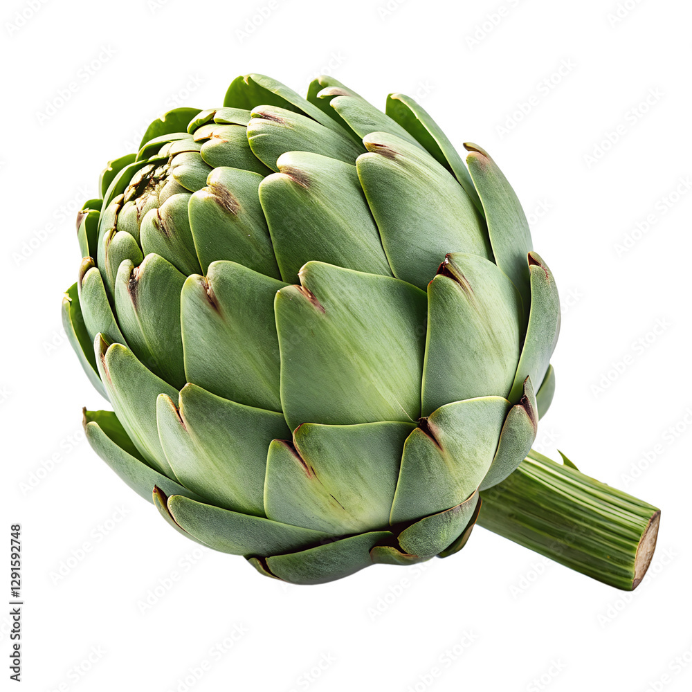 a-fresh-artichoke-with-tightly-packed-leaves-and-a a-fresh-artichoke-with-tightly-packed-leaves-and-a