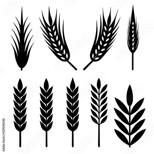 set of wheat ears