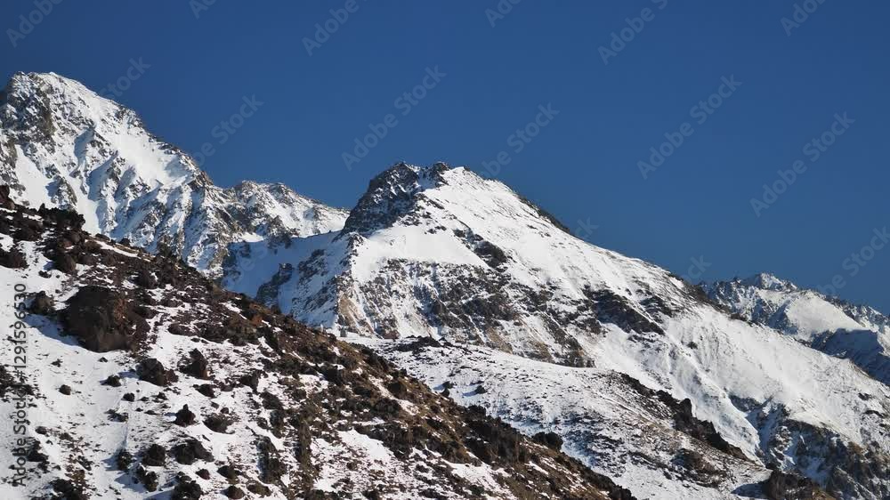 Snow-Capped Mountains and Rocks on a Sunny Day Snow-Capped Mountains and Rocks on a Sunny Day