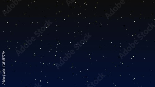 Night Sky with Sparkling Yellow Stars. Beautiful Glowing Stars Scattered Across the Dark Sky, Perfect for Night Sky, Space, and Fantasy Design Projects. 4K Video Animation