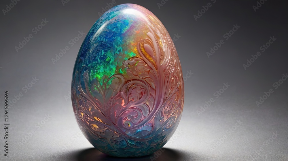 Bright and Unique Easter Egg. Creative Design, Futuristic Patterns, and Neon Colors for a Festive Mood Bright and Unique Easter Egg. Creative Design, Futuristic Patterns, and Neon Colors for a Festive Mood