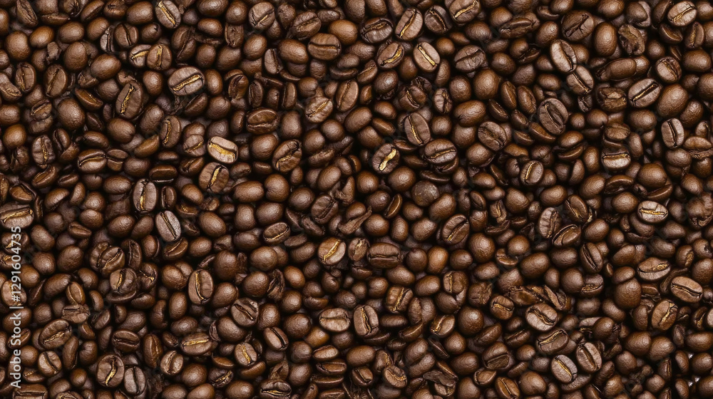 A close-up view highlights the intricate details of roasted coffee beans, showcasing their glossy surfaces and diverse shades of brown. Each bean holds a promise of aromatic brews A close-up view highlights the intricate details of roasted coffee beans, showcasing their glossy surfaces and diverse shades of brown. Each bean holds a promise of aromatic brews