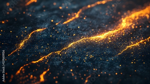 Alluring Dark Luxury Abstract Background with Dazzling Golden Sparkling Elements