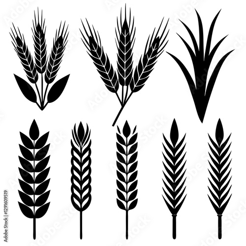 set of wheat ears