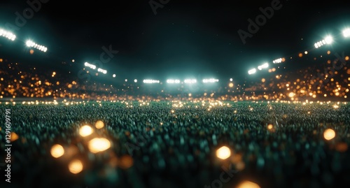 Stadium Crowd Night Lights Action