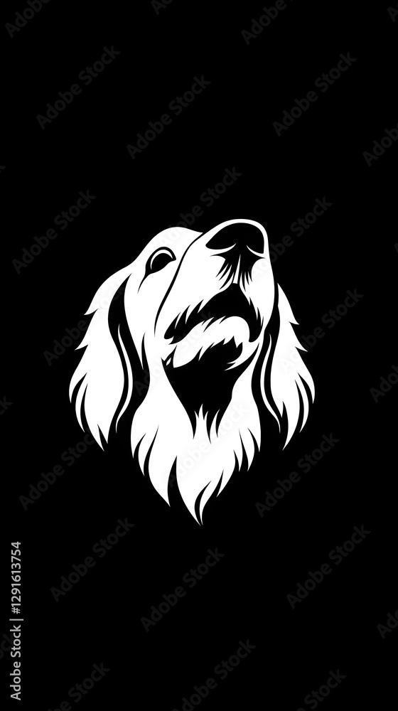 Minimalist Black and White Cocker Spaniel Logo