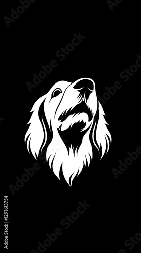 Obraz na płótnie Minimalist Black and White Cocker Spaniel Logo w salonie