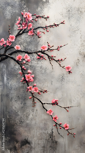 Obraz na płótnie Plum Blossom in Bloom w salonie