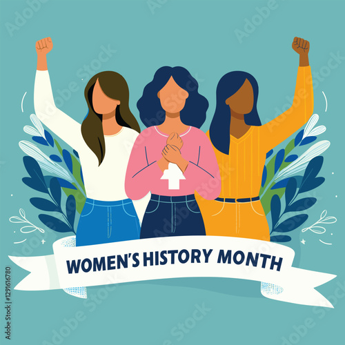 vector woman history month illustration 