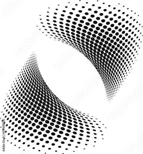 Monochrome gradient halftone dots. Vector illustration. Abstract small grunge dots on white 