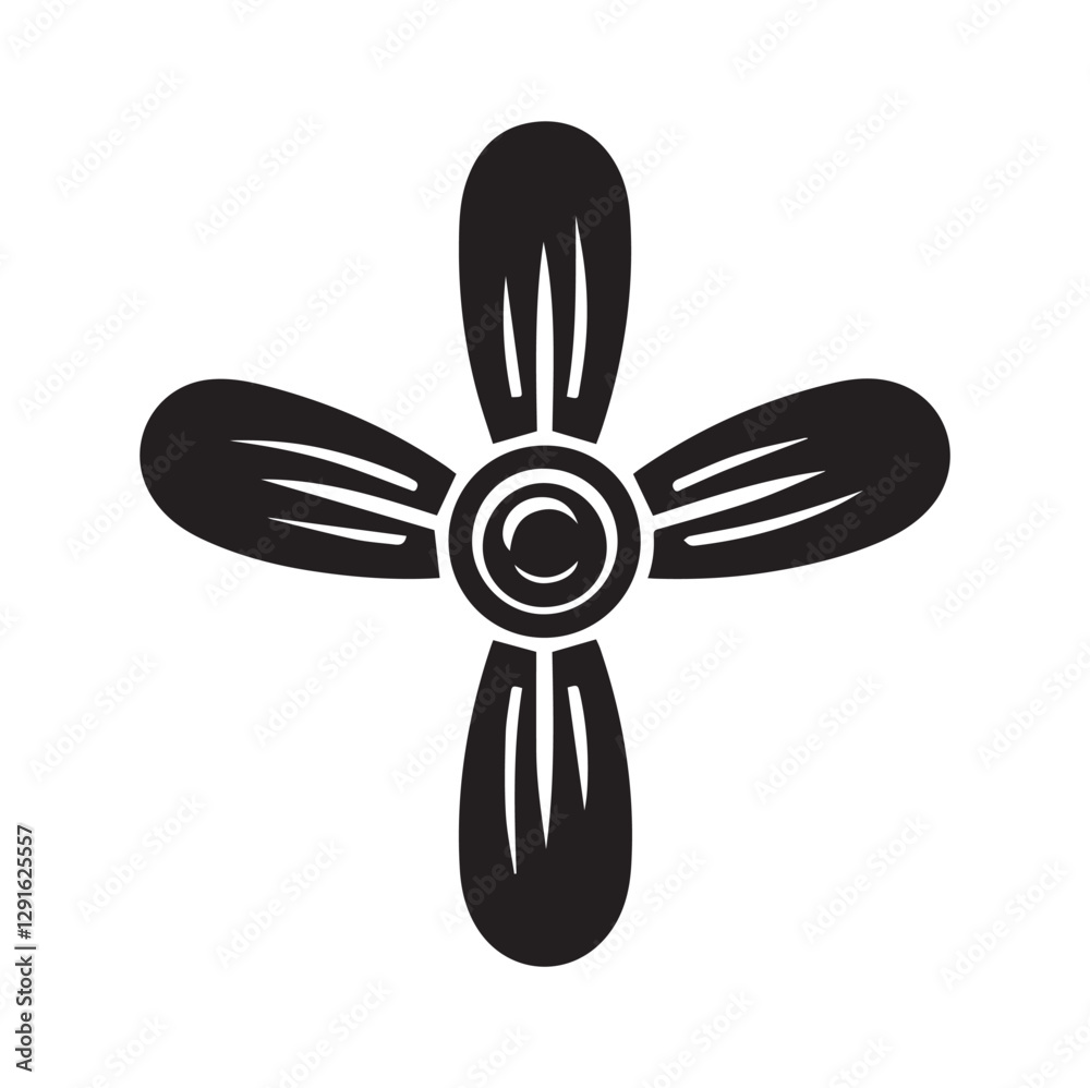 A Ceiling fan vector black Silhouette A Ceiling fan vector black Silhouette