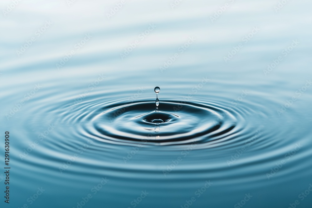 Wassertropfen erzeugt Kreise auf ruhiger Wasseroberfläche
Wassertropfen erzeugt Kreise auf ruhiger Wasseroberfläche