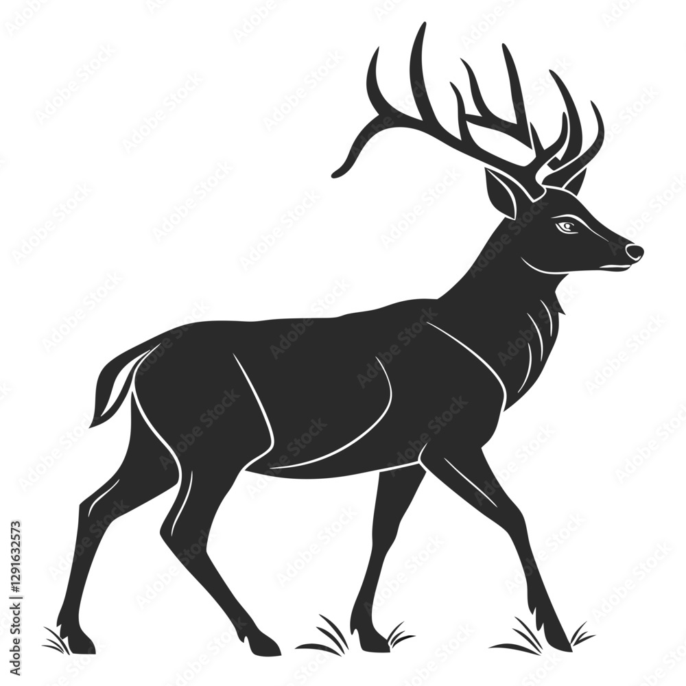 Naklejka premium Buck silhouette vector illustration