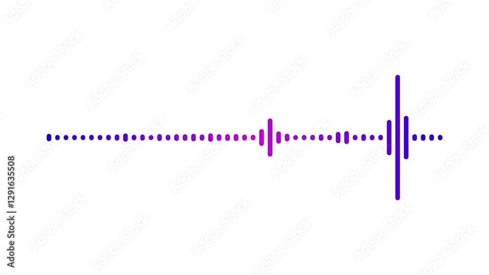 4k abstract music sound wave or audio wavefrom isolated on white background.Line digital minimalist voice and symbol technology.